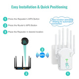 1200Mbps Wireless WiFi Repeater WiFi Signal Repeater Dual-Band 2.4G 5G WiFi Extender Antenna Network Amplifier WPS Router