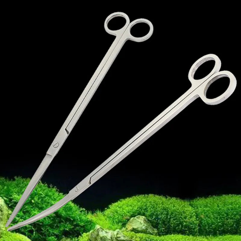 Aquarium Tools Stainless Steel Scissors Aquarium Cleaner Fish Tank Round Head Water Grass Shears for Fish Tank Trimming scissors