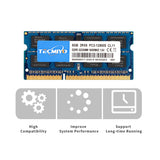 High Quality Tecmiyo Laptop Memory Ram 16GB ( 2X 8GB ) DDR3 1600MHz PC3-12800S 2RX8 SODIMM 1.5V Non-ECC Notebook  Memoria - Blue