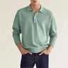 2023 burst spring autumn long sleeve V-neck button men's casual shirt polo shirt