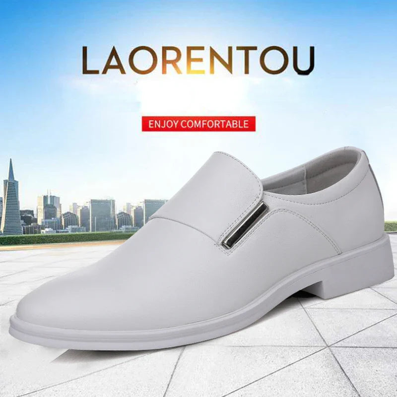 New Fashion Dress Men's Shoes Pointed Toe Leather Men Casual Formal Loafers Business Wedding Oxfords Shoes Zapatillas De Hombre