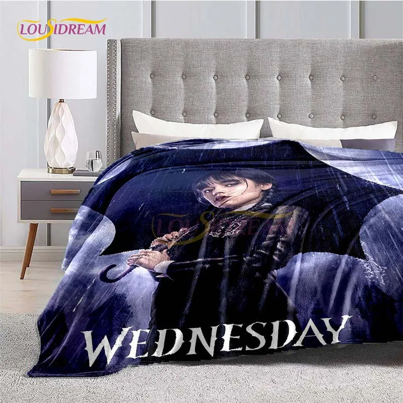 Wednesday Addams Series Throw Blanket Horror Soft Blankets for Beds Home Decor Bedding Cover picnic blanket