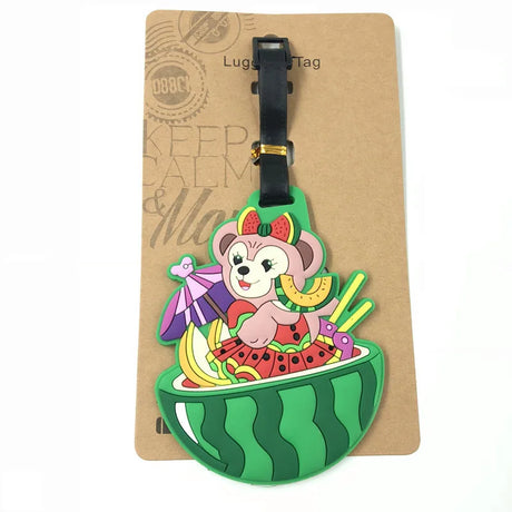 Duffy and Stellalou Silicone Luggage Baggage Tags Cute Animal Name Address ID Suitcase Labels Disney Travel Accessories Gifts