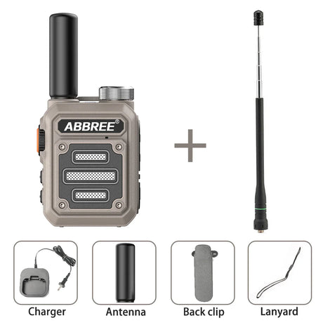 ABBREE AR-63 Portable Mini  Walkie talkie Wireless Copy frequency Ham Radio for Hunting 50 km Profesional Communicator Type-C