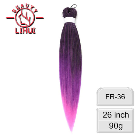 Braiding Hair Pre-stretched Synthetic Jumbo Braiding Hair Extensions 26Inch 90G Red Pink Kanekalon Hair for Afro Crochet Braids