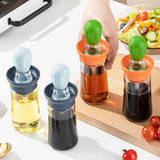 BBQ Tool Oil Bottle With Silicone Brush Oil Spray Baking Barbecue Grill Oil Dispenser Cookware Baking Kitchen Accessories