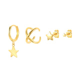 CANNER Multi-size Dangle Earring 18K Gold Color Piercing Aretes for Women Moon Star Flower Heart Piercings Earrings Jewerly