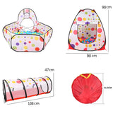 Children's Tent Foldable Baby 3In1 Playground Playpen for Children Indoor Balls for Dry Pool with Polyester Tunnel Games for Kid