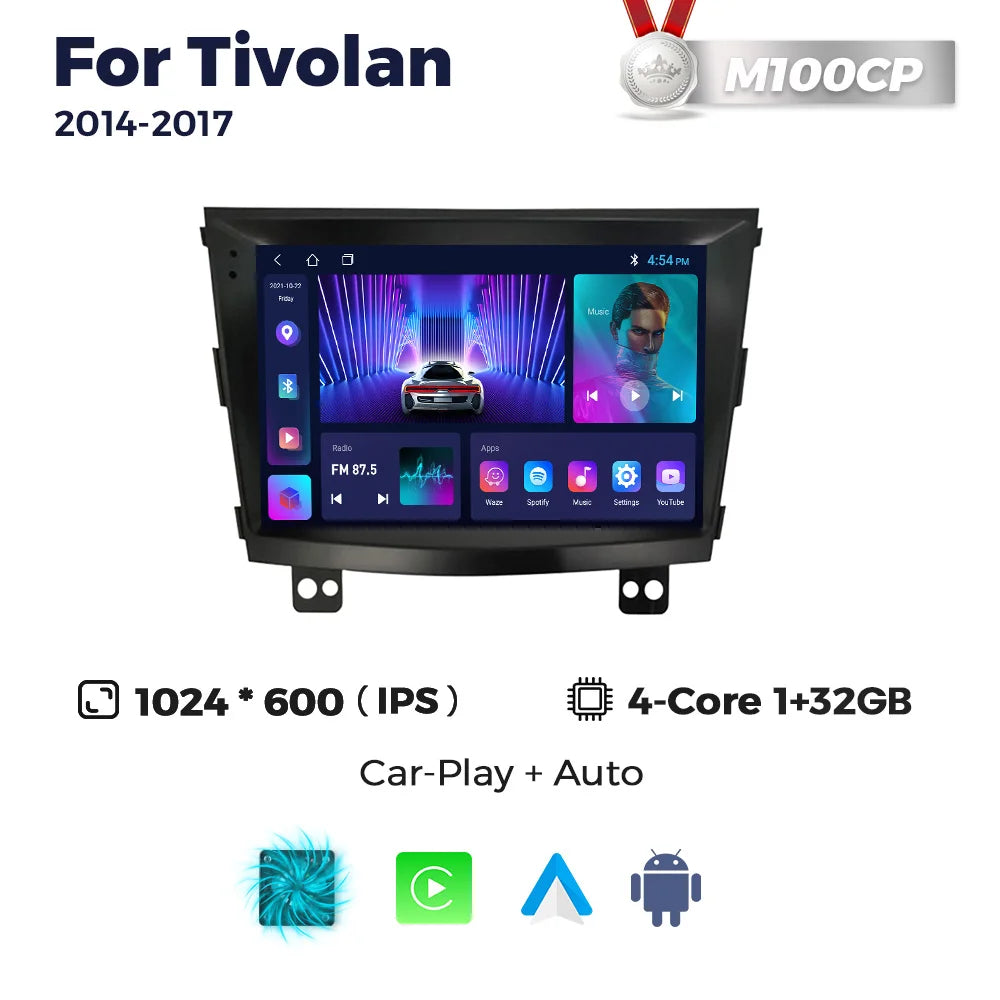 NaviFly 7862S Android All In One For SsangYong Tivoli Tivolan 2014 - 2017 9 Inch 1280*720 Carplay Car Intelligent System 8+256G