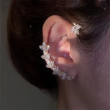 Fashion Sparkling Long Tassel Crystal Stars Ear Clip Earrings Without Piercing For Women Exquisite Light Luxury Wedding Jewelry