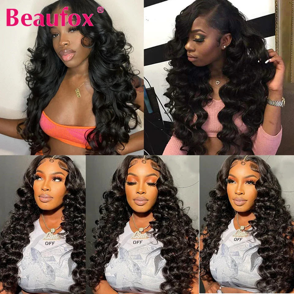 Beaufox Lace Frontal Closure With Bundles Loose Wave Bundles With Closure Indian Human Hair Bundles With Frontal Closure Remy