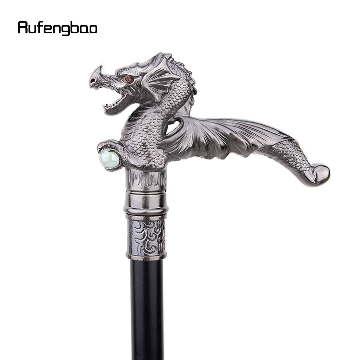 Dragon Scrambling Ball Walking Stick with Hidden Plate Self Defense Fashion Cane Plate Cosplay Crosier Stick 93cm