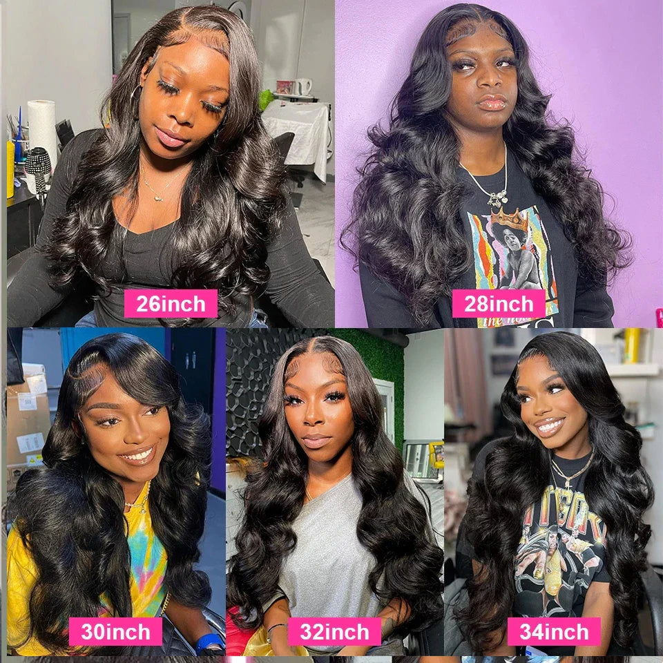 30Inch 13X4 13X6 Transparent Body Wave Lace Front Wig Human Hair for Black Women Pre Plucked 360 Brazilian Lace Frontal Wigs