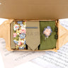 Viola Design 7 PCS Gift Box Cotton Sock Tie Sets Clip Pin Cufflinks Hanky Solid Floral Men Wedding Party Daily Cravat Accessory