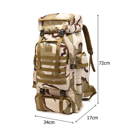 80L Sport Travel Bag 600D Oxford Multifunctional Backpack Large Capacity Waterproof  Tactical Backpack for Outdoor Military