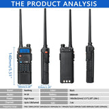 1/2PCS Baofeng M-5R Walkie Talkie Air Band 3800mAh Battery Wireless Copy Frequency Long Range AM  Ham UV-5R K5 Two Way Radio