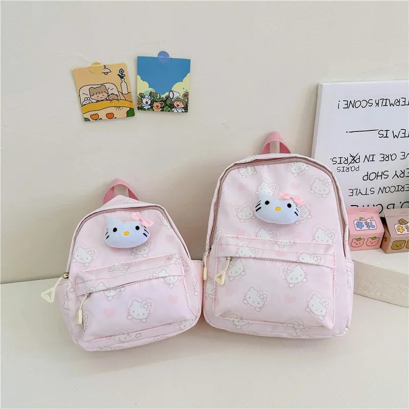 Sanrio Kulomi Pacha Dog Hello Kitty Cinnamon Dog Cartoon Print Oxford Fabric Backpack Cute Accessories Children School Bag Gifts