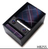 Luxurious Dropshipping 8 cm Birthday Gift Silk Tie Hanky Pocket Squares Cufflink Set Tie Clip Necktie Box Geometric