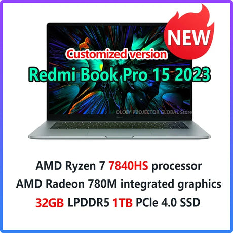 Xiaomi RedmiBook Laptop Pro15 2023 Ryzen R7-7840HS/R5 7640HS AMD Radeon 780M/760M 16G RAM 512G/1T SSD 15.6" 3.2K 120Hz Notebook