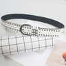 DEAT Fashion Women‘s Waistband Spicy Girl Retro Punk Style Double Row Rivet Belt Versatile Niche Spring 2024 New Tide 7AB3446