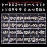 2800pcs Luxury Shiny Diamond Nail Art Rhinestones Crystal Decorations Set AB Glass 1pcs Pick Up Pen In Grids Box 21 Shape