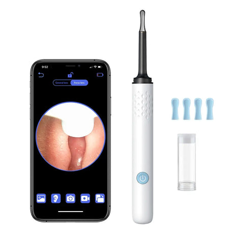 Visual Ear Cleaner with Camera Silicone Ear Spoon Otoscope 8MP Ear Wax Removal with 6 LEDS for Kids and Adults Ear Health Care