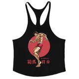 Anime Baki Hanma Stringer Tank Top for Men Cotton Y-Back Vest Tees Tops Muscular Training Undershirt Gym Workout Bodybuilding