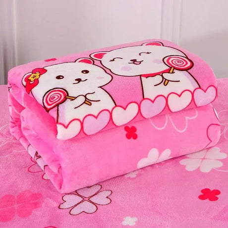 Sanrio hello kitty comforter Girl Spring Autumn Winter Flannelette Blanket Cartoon Cute Bed Sheet Quilt Student Dormitory duvet