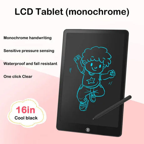 New 16inch Children Magic Blackboard LCD Drawing Tablet Toys For Girls Gifts Digital Notebook Big Size Message Board Writing Pad