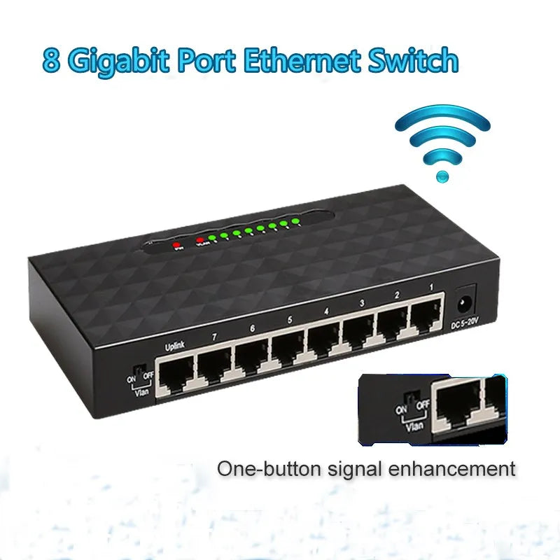 5 8 Port 1000Mbps Gigabit Network Switch Ethernet Smart Switcher High Performance RJ45 Hub Internet Splitter