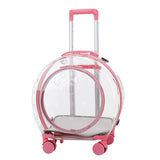 Pet Dog Cat Trolley Suitcase Luggage with Wheels Carrying Transparent Suitcase Breathable Pet Cat Carrier Backpack Pet Stroller