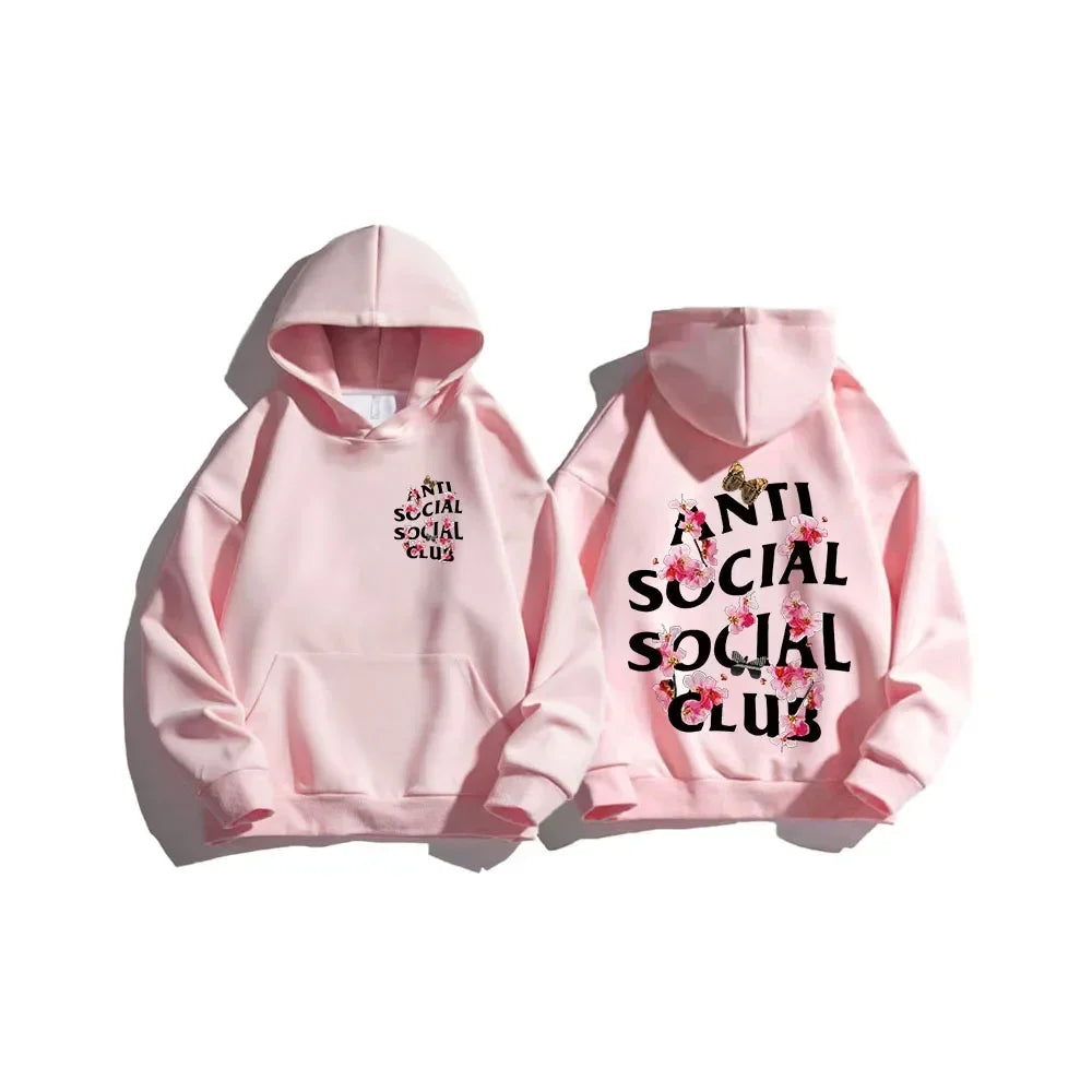 Anti Social Lifting Club Winter Sweatshirt Plus Size Hoodie Sweater Women's Sayings Quote Letters Printed Autumn Female Clothing