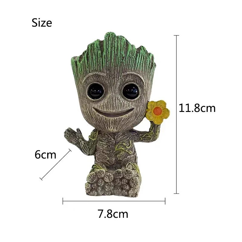 Cute Tree Man Figurine Aquarium Decoration With Air Bubble Driftwood Statue Multifunction  Fish Tank Background Ornament Shelter