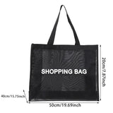 Transparent Nylon Mesh Shopping Bag Large Capacity Shoulder Handbag For Shopping Bags Breathable Beach Travel Storarge Bag