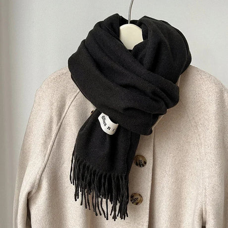 Luxury Brand Wool Scarf For Women Men Solid Color Plain Real Wool Scarves Female Winter Warm Neck Scarf Cashmere Shawl 2023