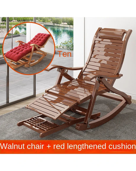 Living room Folding Rocking chair balcony Relaxing lounge chairs for adults Design reclining chair Made bamboo Leisure Armchair