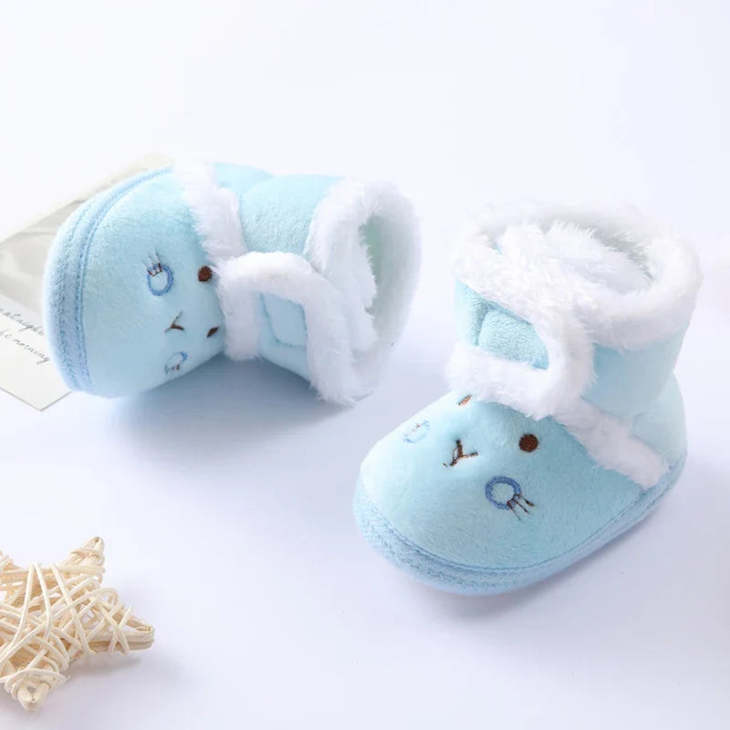 Baywell Autumn Winter Warm Newborn Boots 1 Year baby Girls Boys Shoes Toddler Soft Sole Fur Snow Boots 0-18M