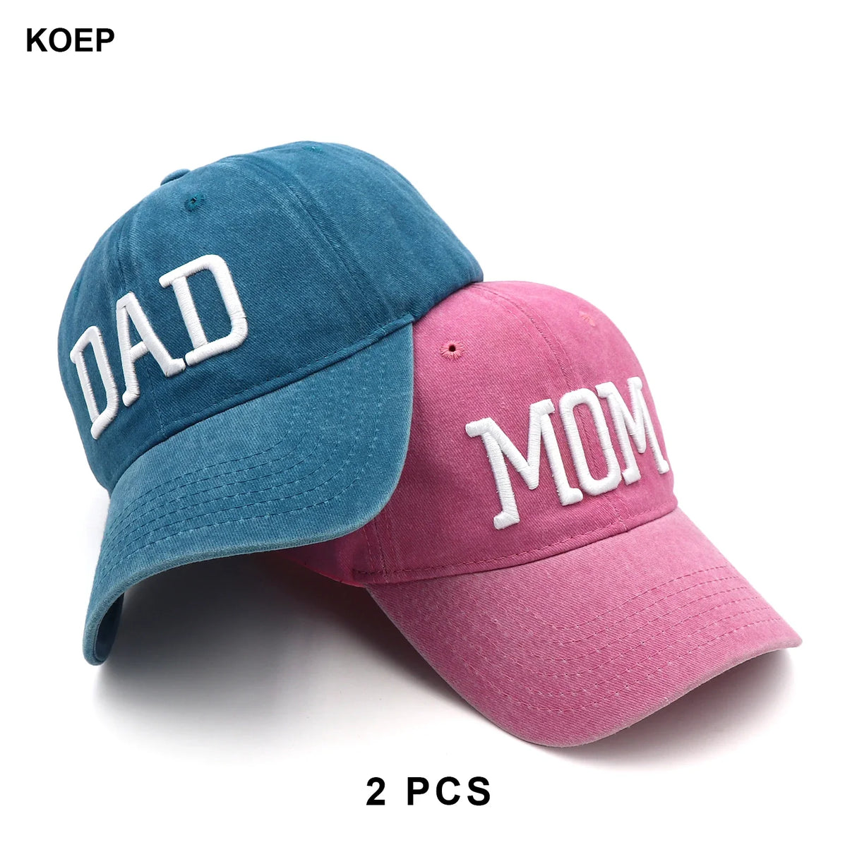 KOEP MOM And DAD Baseball Cap Fishing Caps Men Outdoor Women Washed And Worn Pregnancy Announcement Hats 3D Embroidery