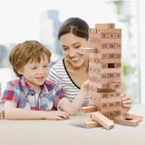 48PCS natural wood color building block balance game toys wooden dominoes for family gatherings children's and adult toy