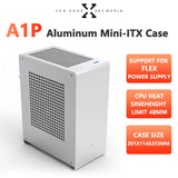 ZZAW A1P MINI-ITX Computer Case Aluminum Desktop Office Small Chassis Silver Support FLEX 1U Power Supply