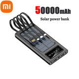 Xiaomi Solar Power Bank 200000mAh Solar Battery Large Capacity Two-way Fast Charging Built-in Cable Power Bank External Battery