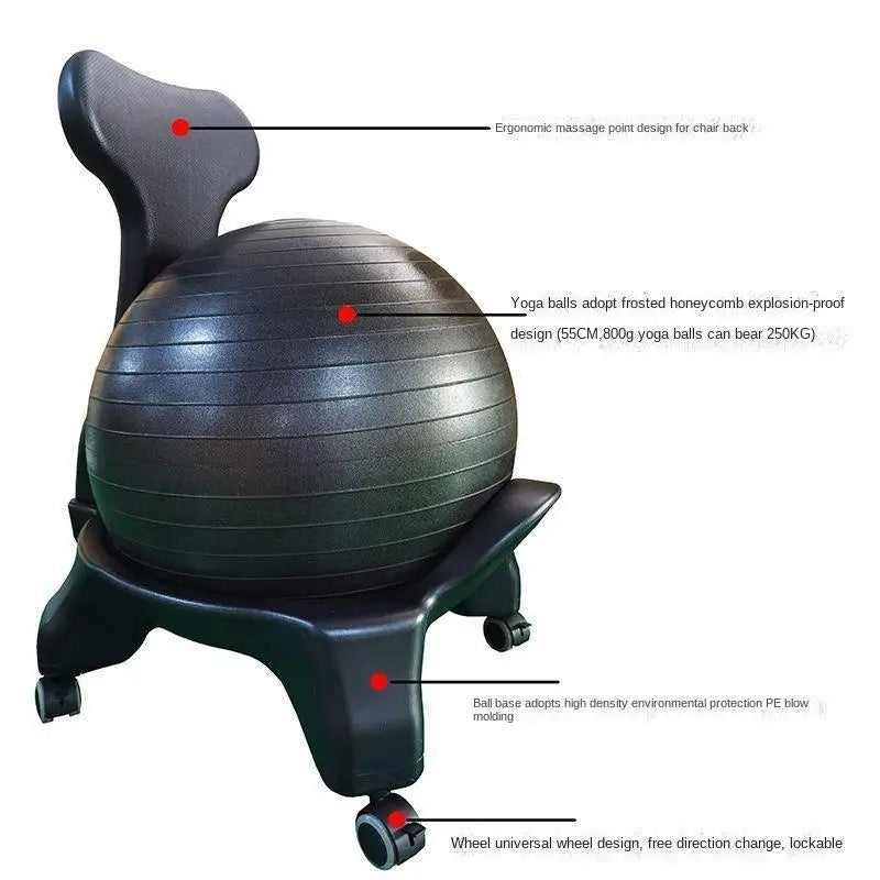 Balance Ball Chair Exercise Fitness Stability Yoga Ball High-Quality Ergonomic Chair for Home and Office Desk with Air Pump