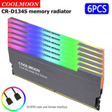 COOLMOON CR-D134S RAM Heat Spreader 5V 3PIN Male/Female Addressable Memory Cooler Heatsink Support RGB Controller for Desktop PC