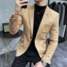 Men's Deerskin Fleece Jacket Suit Coat Blazer Men's Business Leisure Slim Fit Brand Fashion High Quality Single Button Suit Coat