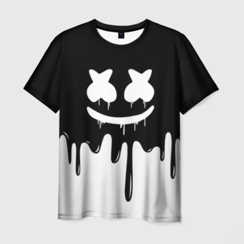 Street Fashion T-Shirt For Men Short Sleeve Hip Hop Print Tee Shirt Handsome Male T Shirt Pullover Man Oversized Clothing 2024