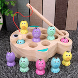 Wooden Fishing Game for Kids Montessori Educational Toy Set Magnetic Fishing Game Fine Motor Skill Training Early Learning Toys