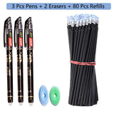 85Pcs/Set Erasable Pen Gel Pens 0.5mm Blue/Black ink Refills Rod Washable Handle School Writing Office Kawaii Stationery Gel Pen