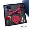 Men's Tie Set Gift Box Fashion Brand Bowtie Pocket Squares Brooch Cufflinks Clip Suit For Men Business Necktie Wedding Party Tie