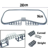 City Train Tracks Forked Flexible Railway Bridge Rail Viaduct Buliding Block Toy Straight Cruved Soft Track Bricks Leduo Gift