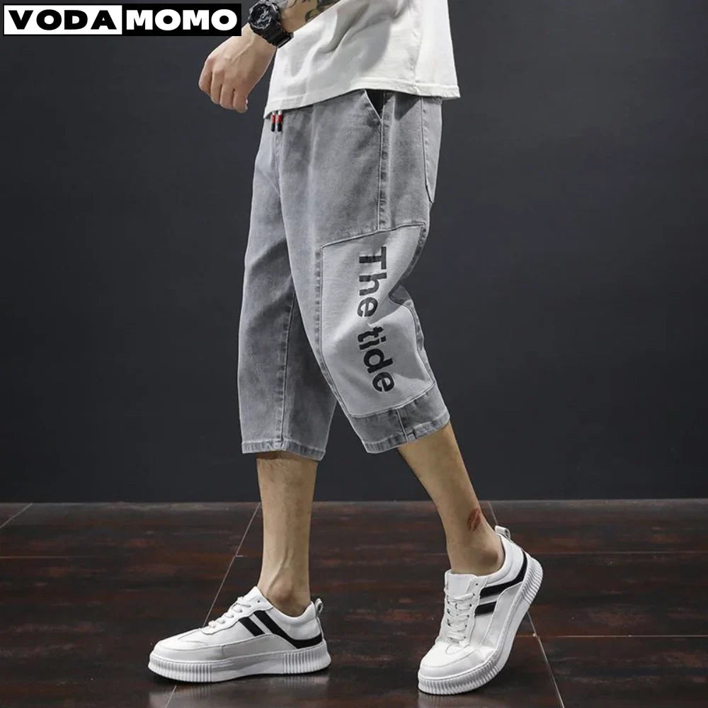 Summer Men's Casual Cotton Cargo Shorts Overalls Long Length Multi Pocket Hot breeches Military Capri Pants Male Cropped Pants